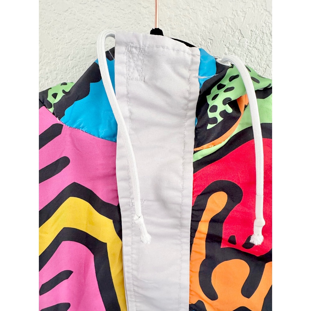 Members Only Keith Haring Windbreaker Jacket Pop Art Graphic Anorak Multicolor - Picture 6 of 15